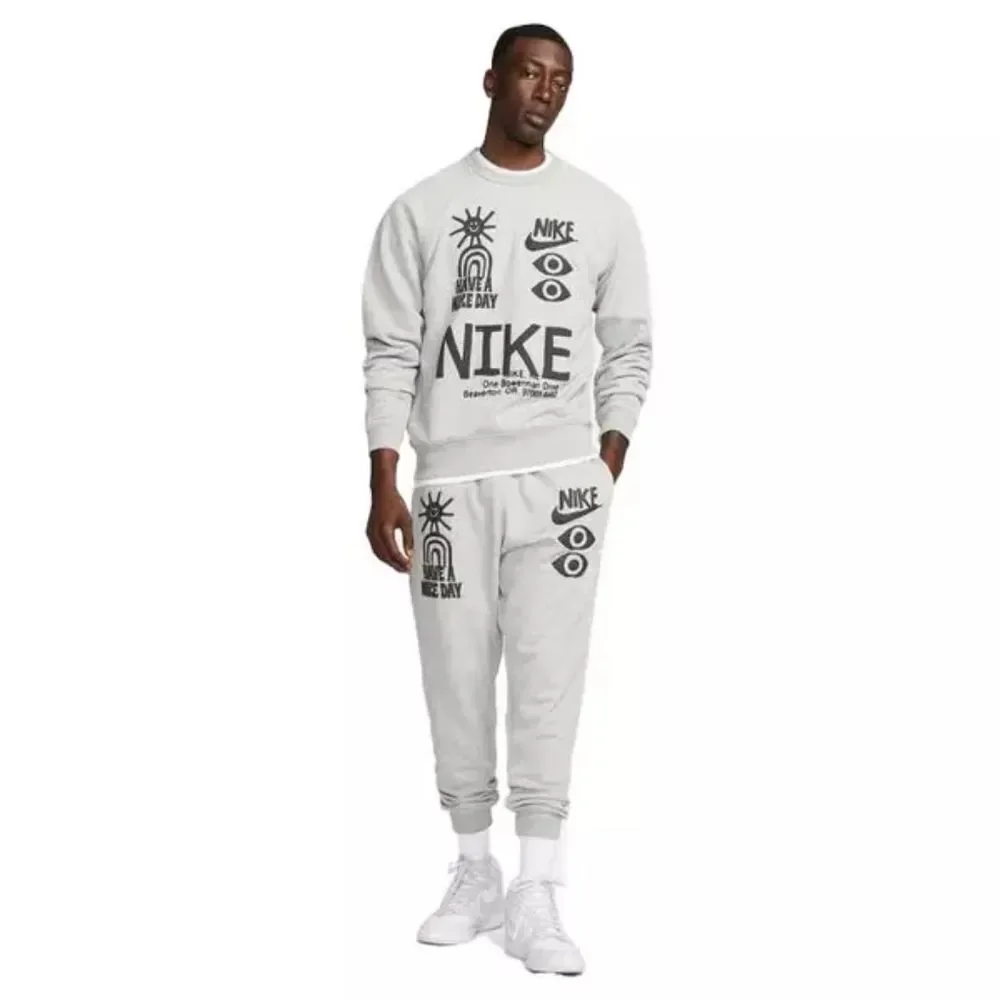 Nike Men's Sportswear French Terry Crew Sweatshirt Size S in Grey NWT‎